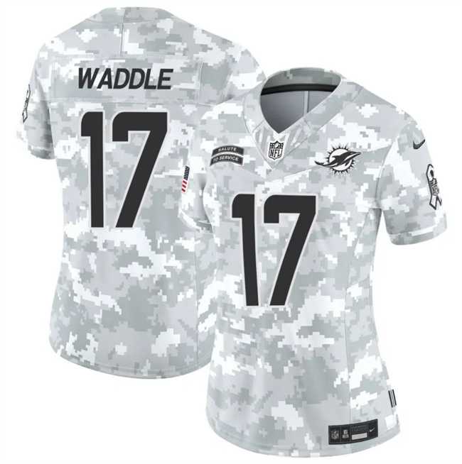 Womens Miami Dolphins #17 Jaylen Waddle 2024 F.U.S.E Arctic Camo Salute To Service Limited Stitched Jersey Dzhi->miami dolphins->NFL Jersey